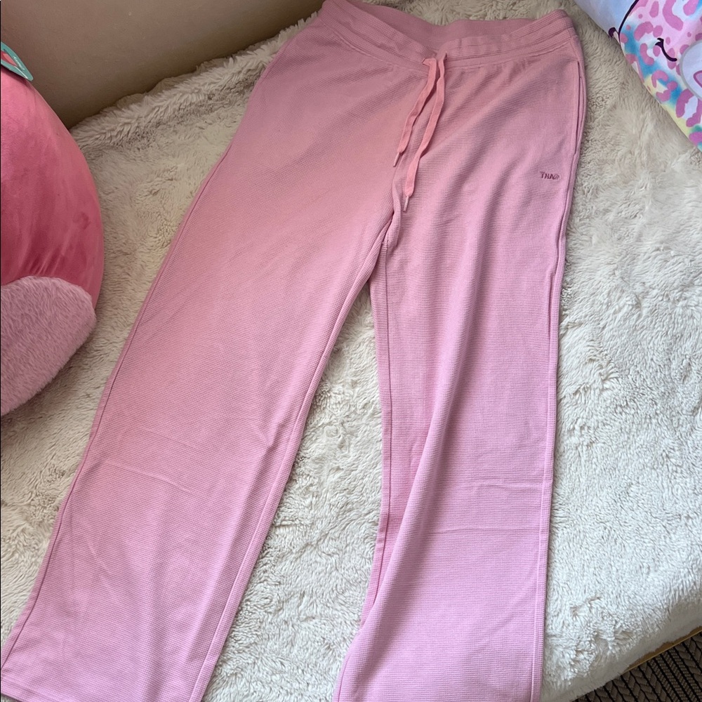Aritzia Pink Waffle pants
